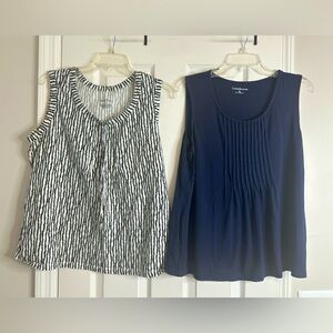 Summer Tank Tops Bundle Navy & Black/White Striped Size XL